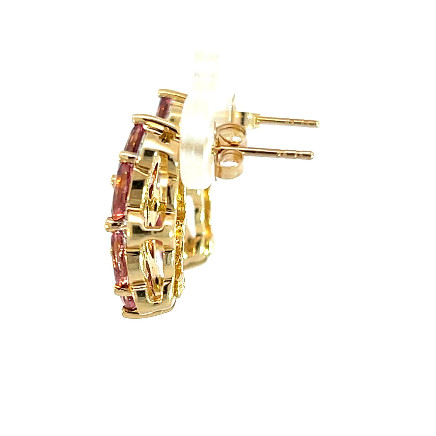 Pendientes de oro amarillo de 14k con topacio azul talla brillante