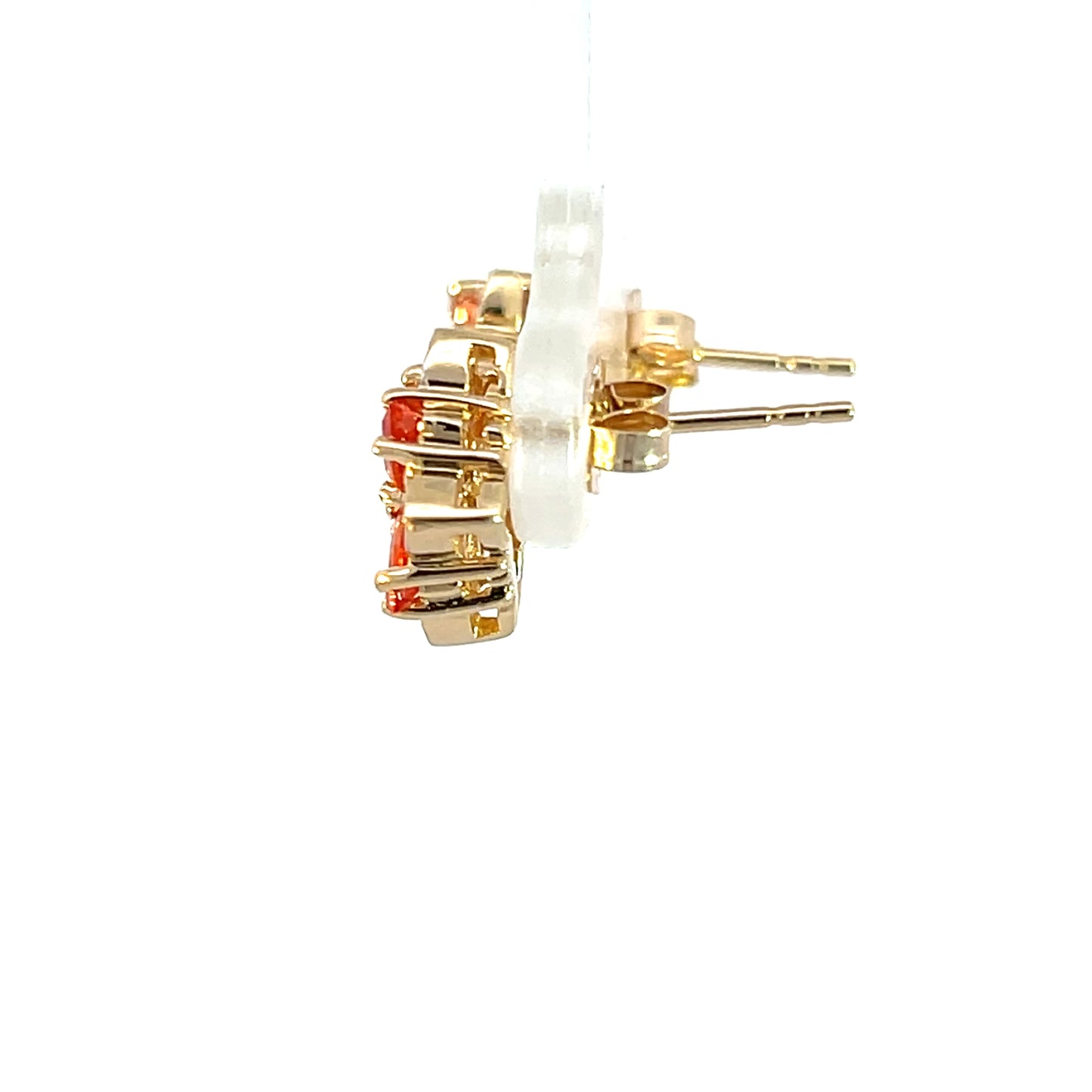 Pendientes de oro amarillo de 14k con topacio azul talla brillante