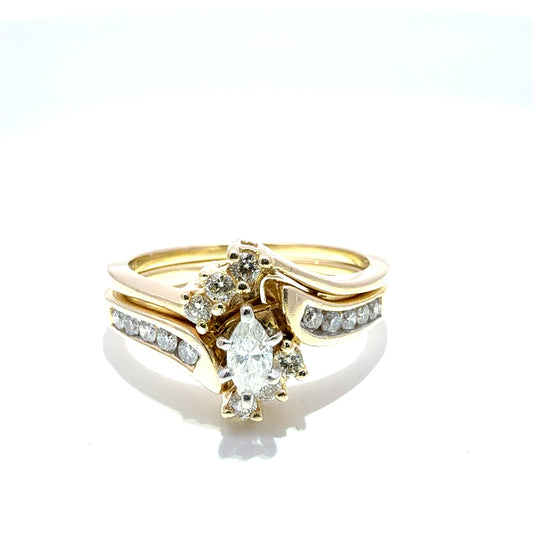 14k gold engagement ring with diamonds