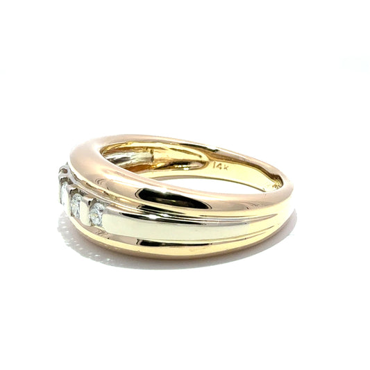 14k gold engagement ring with natural diamonds for men