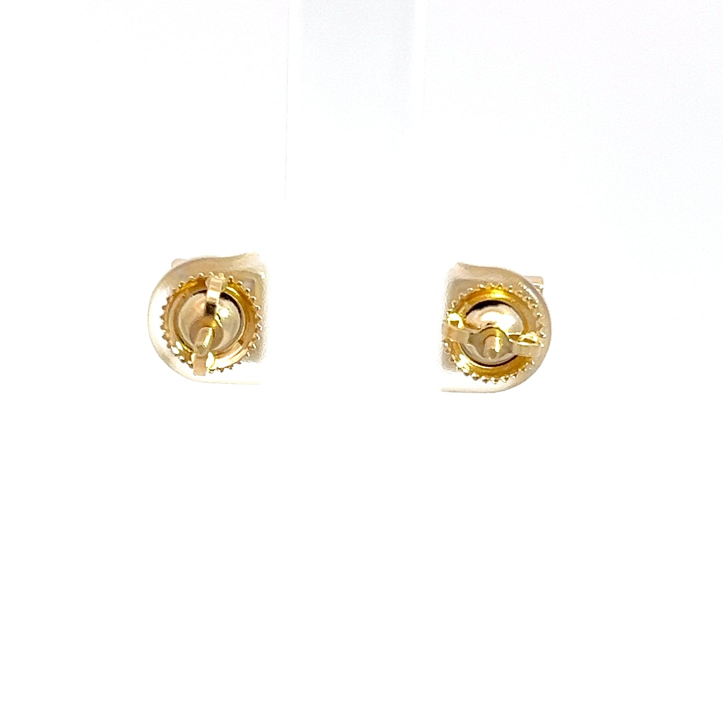 Pendientes de oro amarillo de 14k con diamantes de talla brillante cuadrados