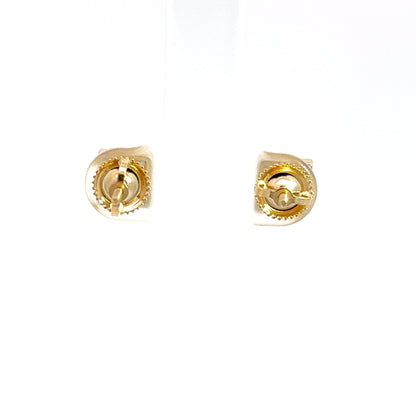Pendientes de oro amarillo de 14k con diamantes de talla brillante cuadrados