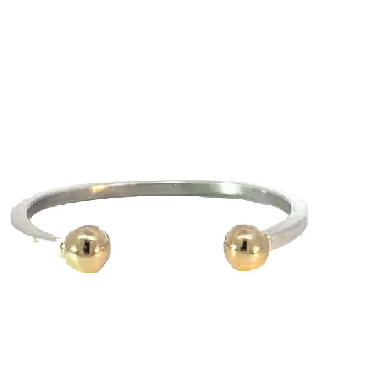 Pulsera de plata esterlina con detalles en oro amarillo