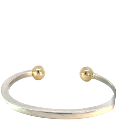 Pulsera de plata esterlina con detalles en oro amarillo