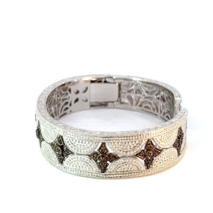 Elegante pulsera de plata con brillantes diamantes