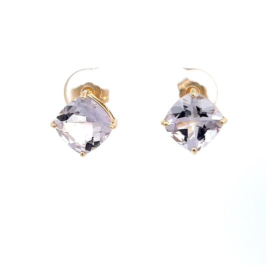 14K Yellow Gold Earrings with Morganite.
