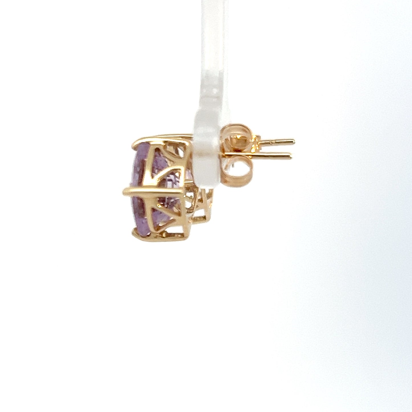 Pendientes de oro amarillo de 14 quilates con morganita.