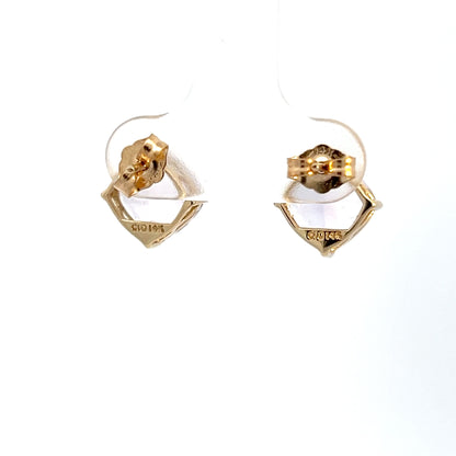 Pendientes de oro amarillo de 14 quilates con morganita.