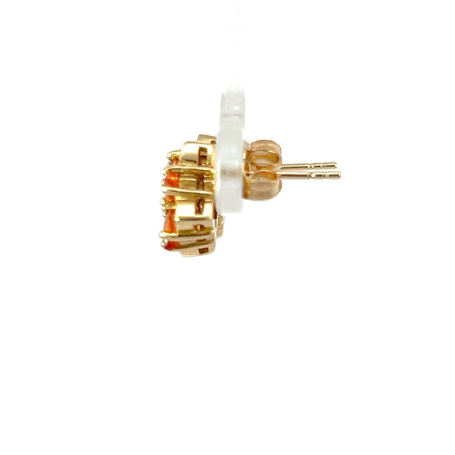 Elegantes pendientes de oro amarillo de 14 quilates con citrinos naranjas de talla mixta