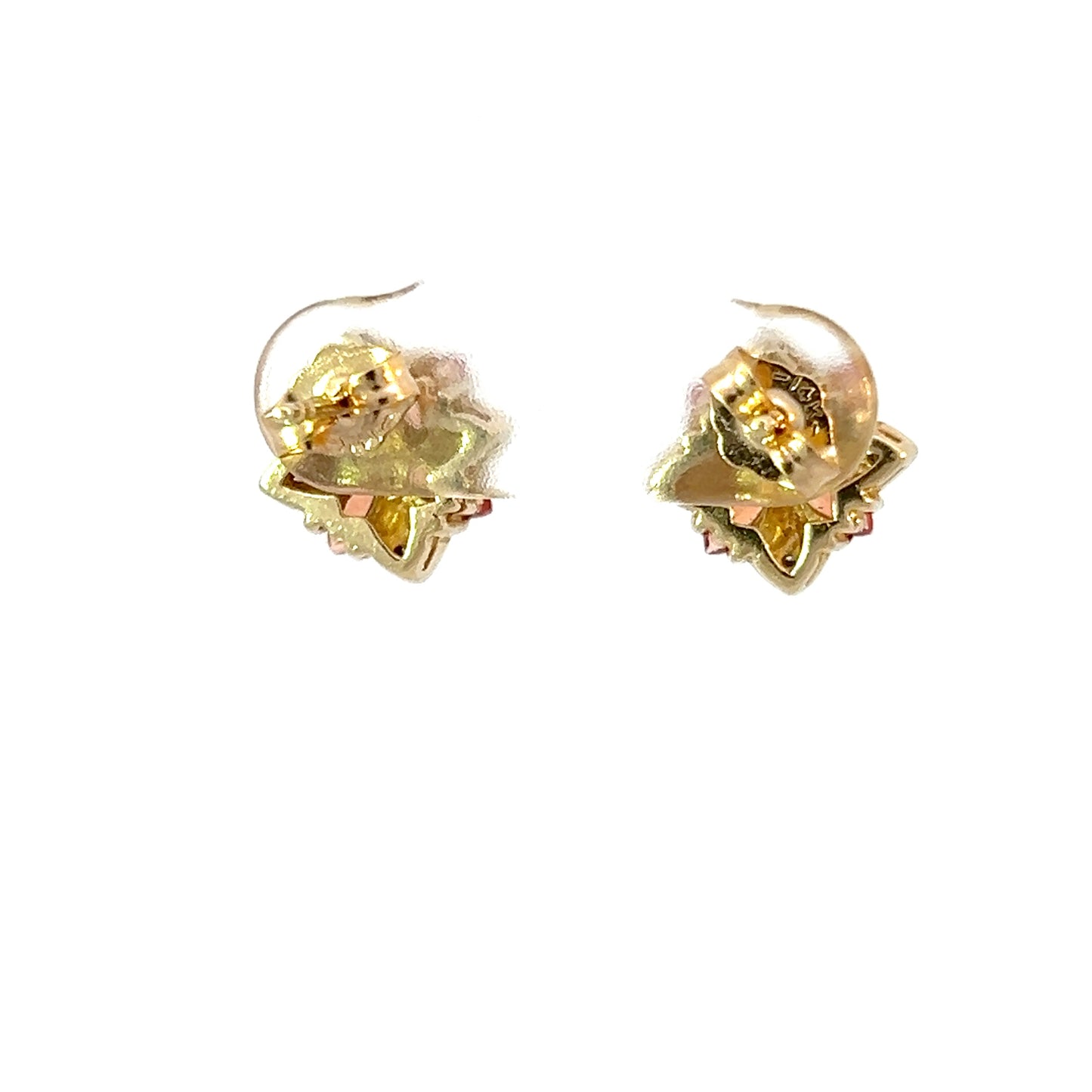 Elegantes pendientes de oro amarillo de 14 quilates con citrinos naranjas de talla mixta