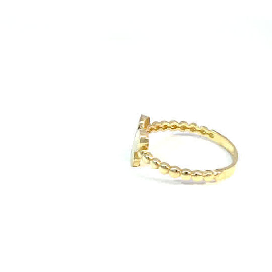 10K Yellow Gold Ring with Butterfly Design and Cubic Zirconia