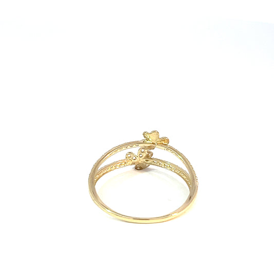 Floral Ring in 10K Yellow Gold with Cubic Zirconia
