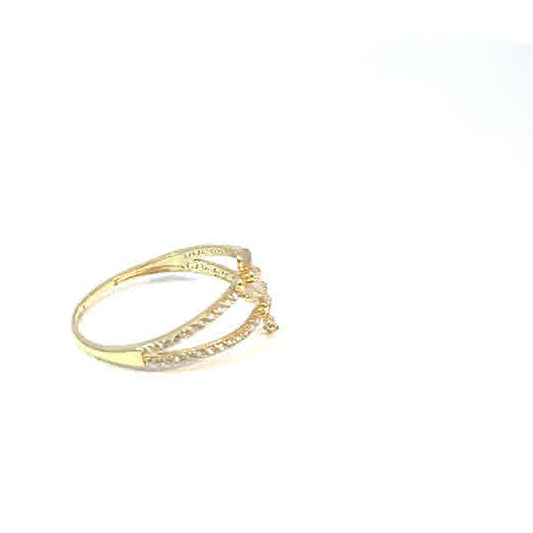 Floral Ring in 10K Yellow Gold with zirconias