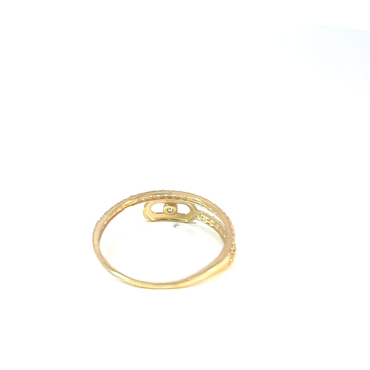 Elegant Multi Stone Ring in 10K Yellow Gold with Cubic Zirconia