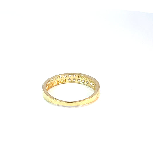 Multi gem ring in 10K Yellow Gold with cubic zirconia