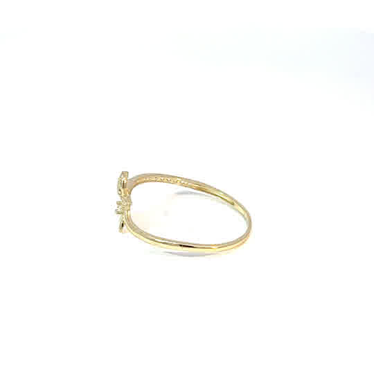 Anillo de oro amarillo de 10K con circonitas cúbicas de talla brillante redonda