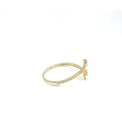 Anillo de oro amarillo de 10K con circonitas cúbicas de talla brillante redonda