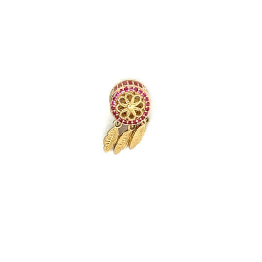 Dije de oro amarillo de 14 quilates con circonitas de talla brillante