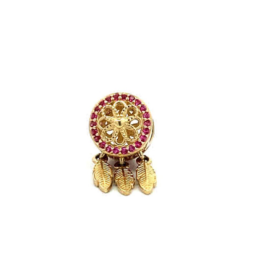 14K yellow gold charm with brilliant cut zirconias