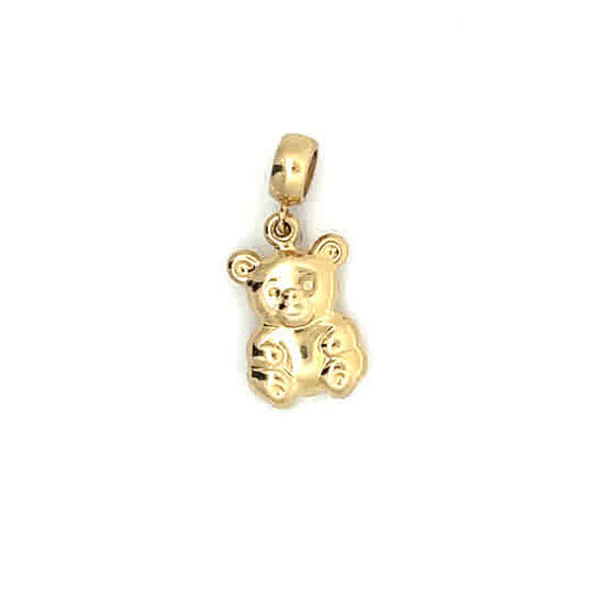 Teddy Bear Charm in 14K Yellow Gold: Tenderness and Joy in Every Detail