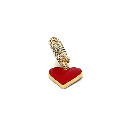 Red Heart Charm in 14k Yellow Gold