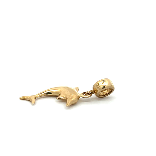 Dolphin Charm in Yellow Gold: Marine Elegance