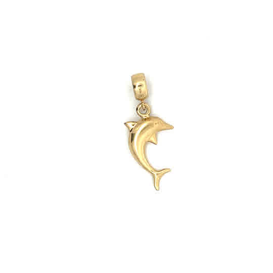 Dije de delfín en oro amarillo: elegancia marina