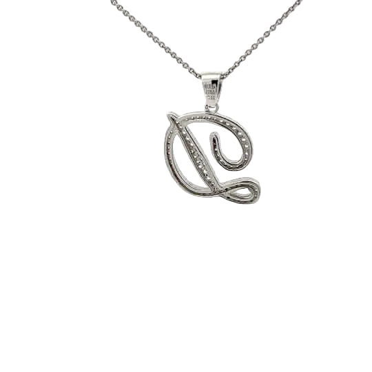 Charm de plata 925 con elegante inicial D, cubierta de circonia.