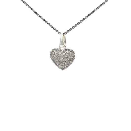 Elegant heart-shaped 925 silver charm topped with cubic zirconia