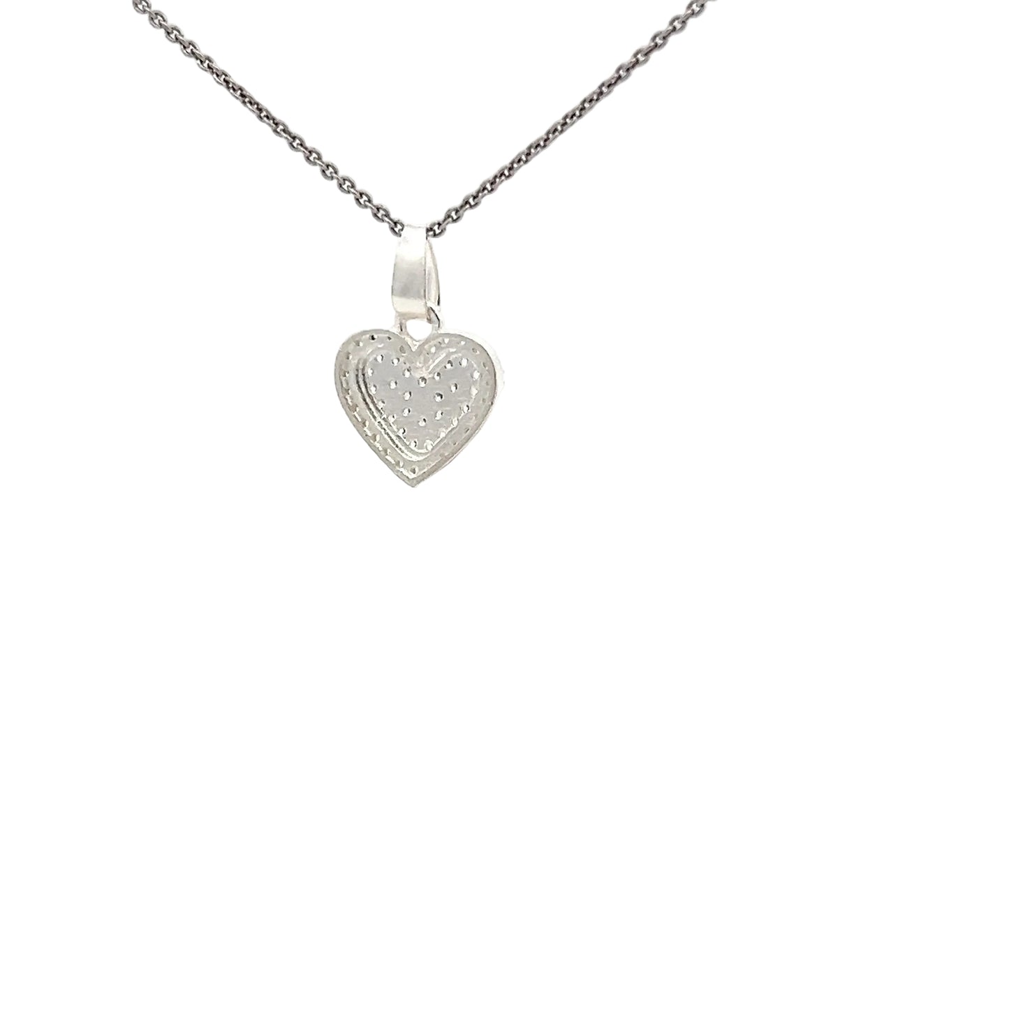 Elegante dije de plata 925 en forma de corazón con circonita cúbica