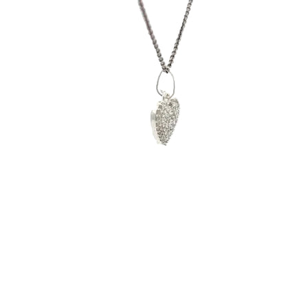 Elegante dije de plata 925 en forma de corazón con circonita cúbica