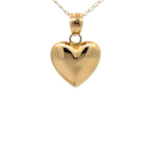 10k Yellow Gold Pendant in heart shape.
