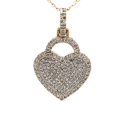 Colgante de oro amarillo de 10k con diamantes naturales