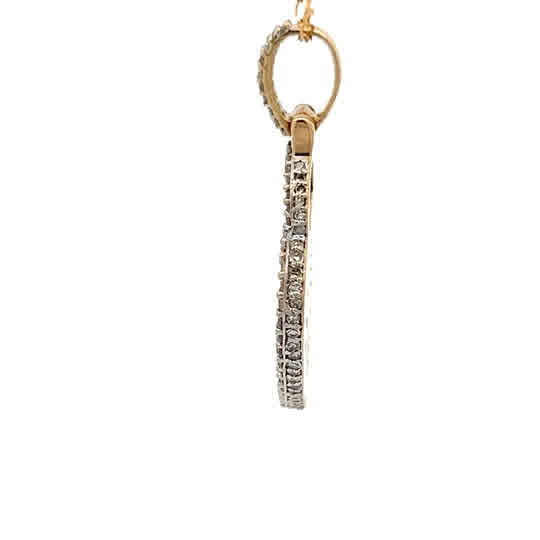 Colgante de oro amarillo de 10k con diamantes naturales