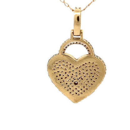 Colgante de oro amarillo de 10k, decorado con diamantes naturales.