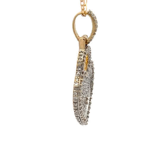 Colgante de oro amarillo de 10k con diamantes naturales