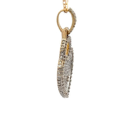 Colgante de oro amarillo de 10k con diamantes naturales