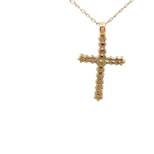 Colgante de oro amarillo de 10 quilates con decoración de diamantes naturales.