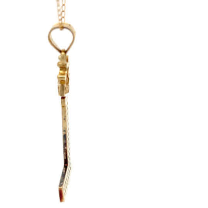 Colgante personalizado con monograma en oro amarillo de 10k y circonita de talla brillante