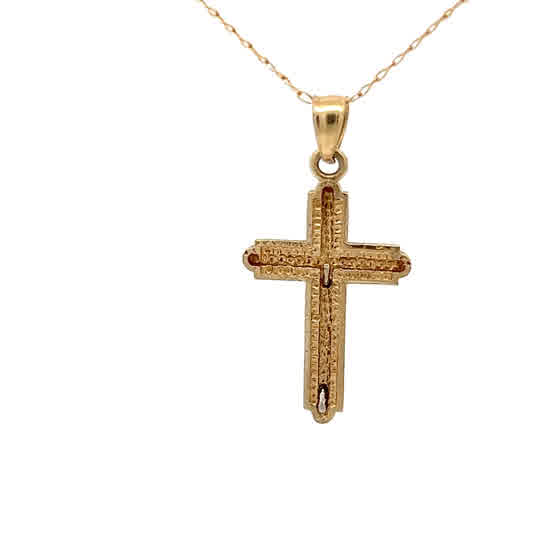 Colgante de oro amarillo de 10k con decoración de oro blanco