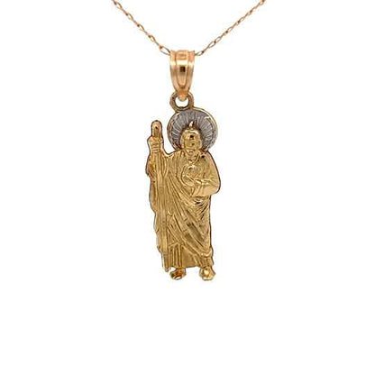 Colgante de oro amarillo de 10k y algunos detalles de oro blanco