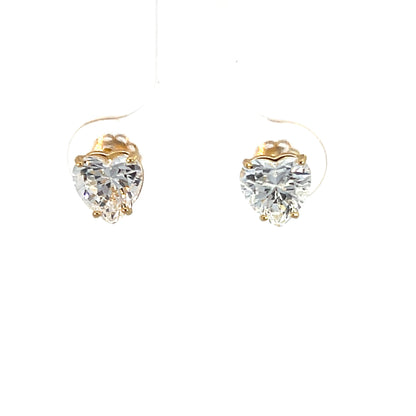 Pendientes de oro amarillo de 14k con topacio azul talla brillante