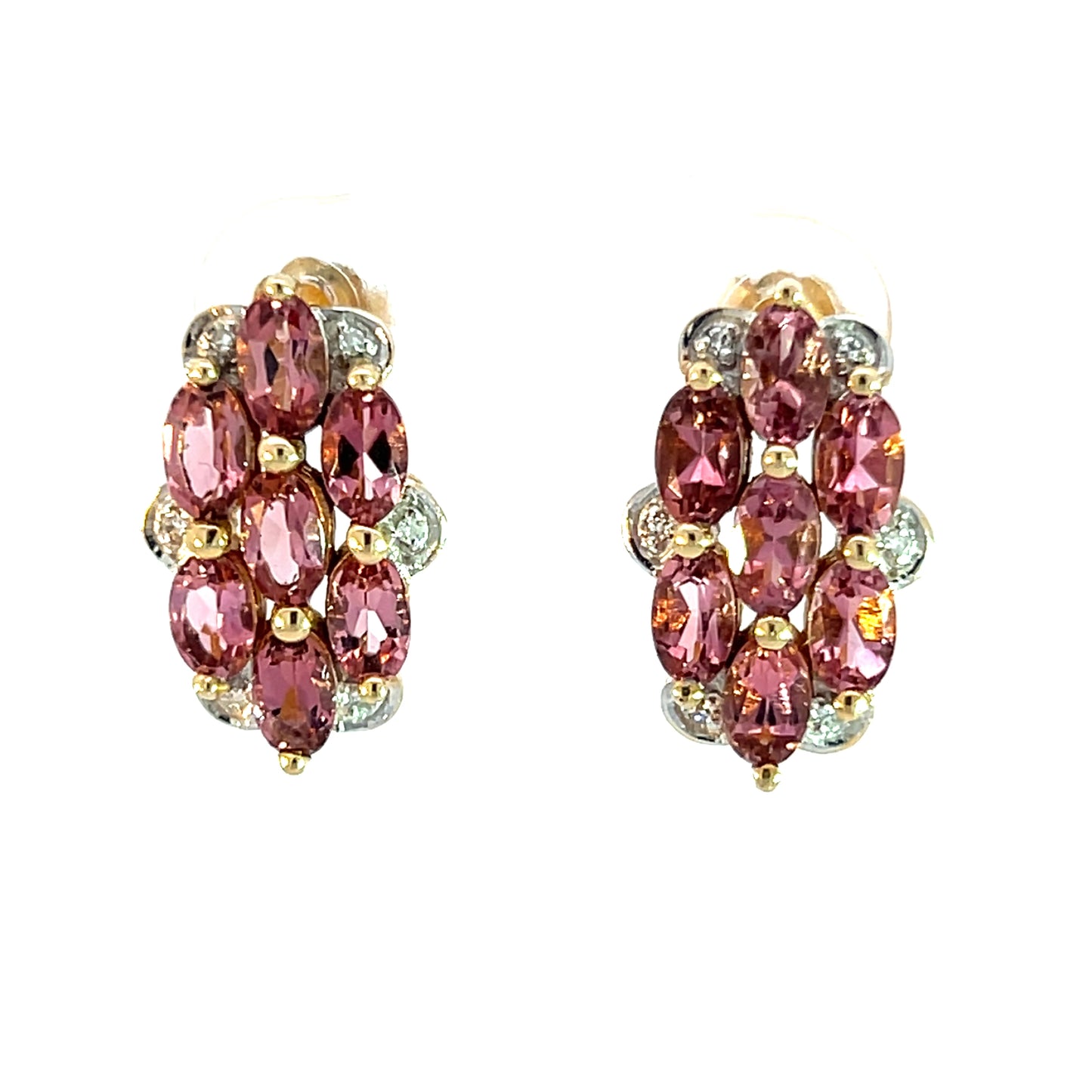 Pendientes de oro amarillo de 14k con topacio azul talla brillante
