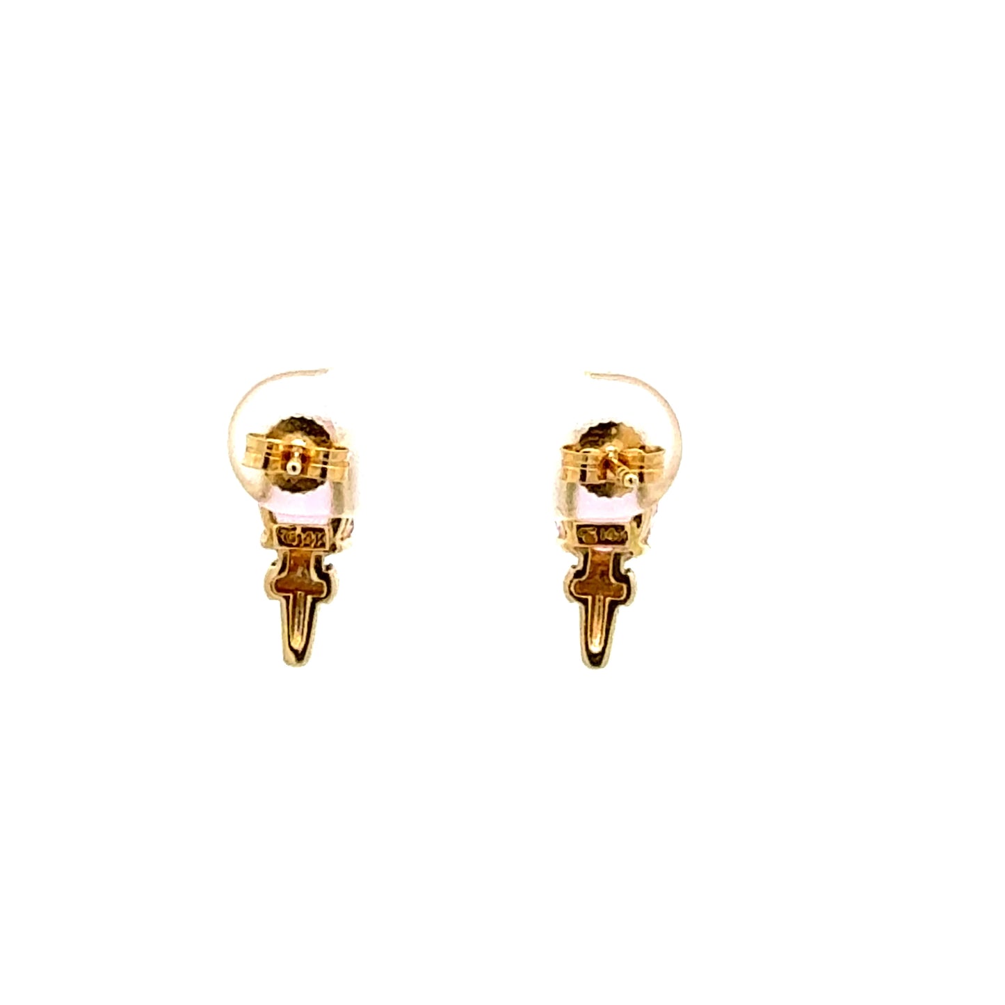 Pendientes de oro amarillo de 14k con topacio azul talla brillante