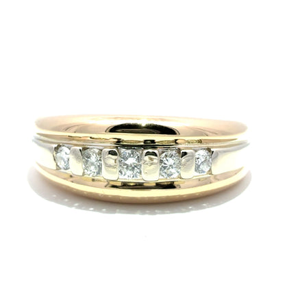 14k gold engagement ring with natural diamonds for men