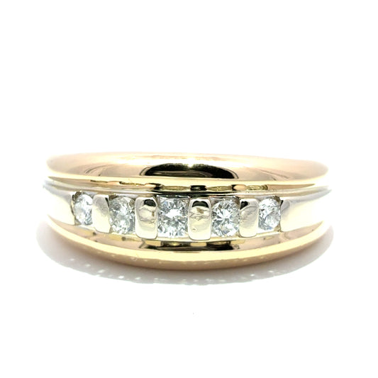 14k gold engagement ring with natural diamonds for men