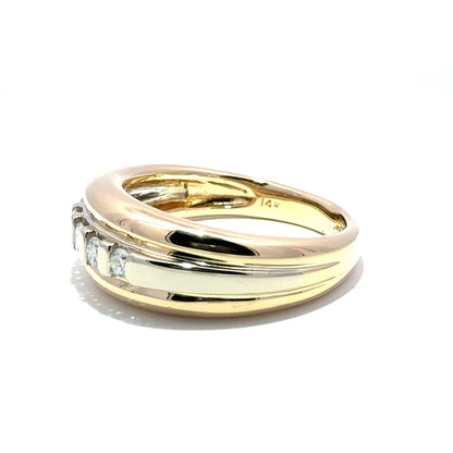 14k gold engagement ring with natural diamonds for men
