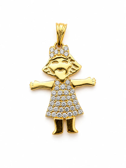 14K Gold Little Girl Pendant