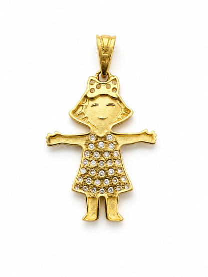 14K Gold Little Girl Pendant