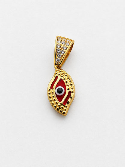 14K Gold Evil Eye Pendant